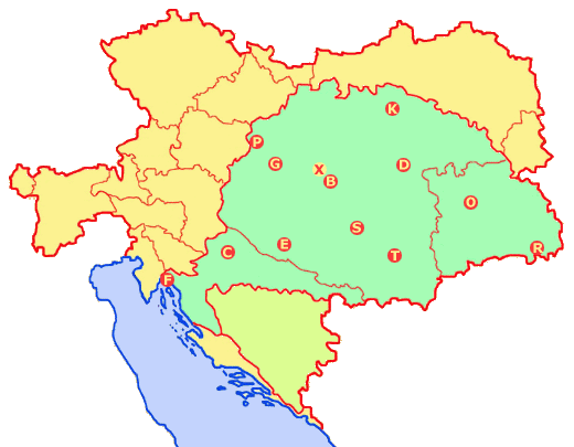 mapa Rakousko-Uherska 1906-1918